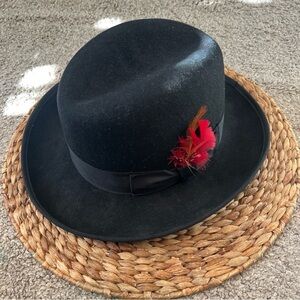 Scala Mens Black Fedora Godfather Wool Hat